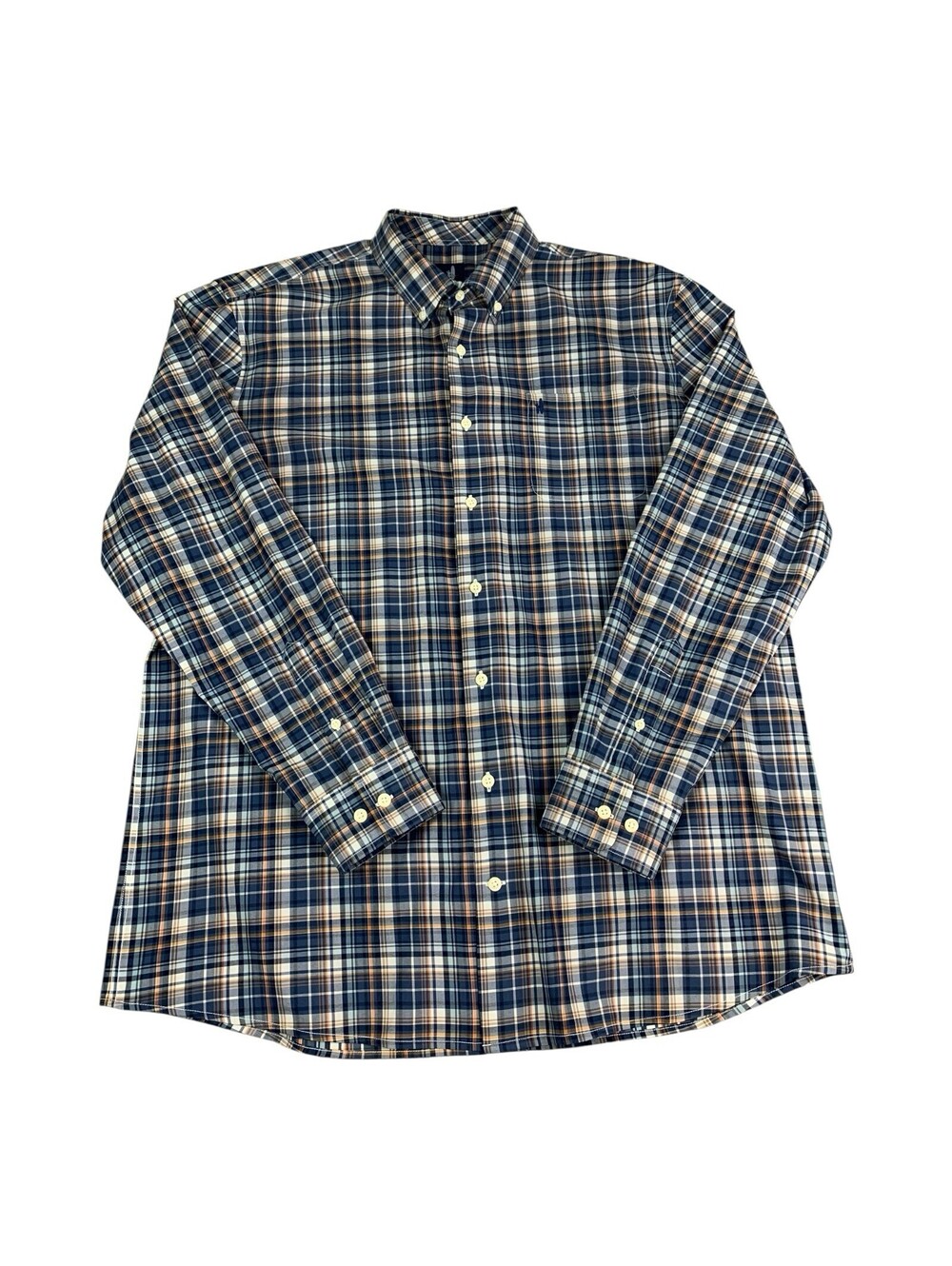 Johnnie-O Prep-Formance Long Sleeve Button Down Shirt Blue Plaid Men’s Size XL